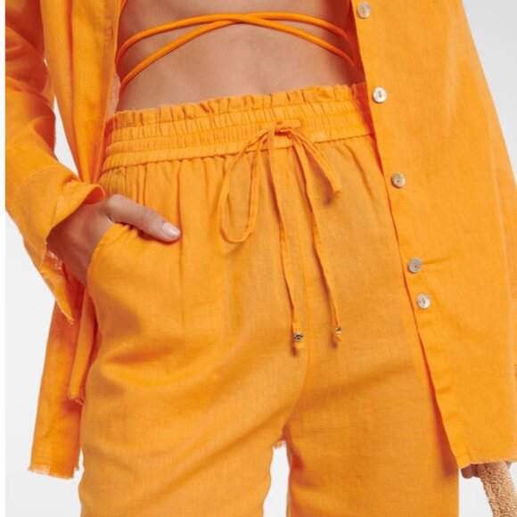 NWOT - Bananhot High Waist Drawstring Pants - Orange - Size M / L - Picture 4 of 8